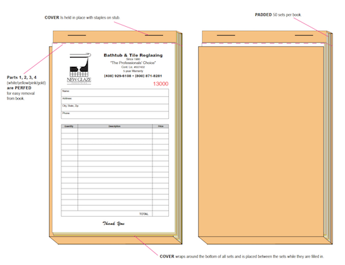 Number Less Receipt Books Efficient Record Keeping: Carbonless Receipt Books for Instant Printed ...