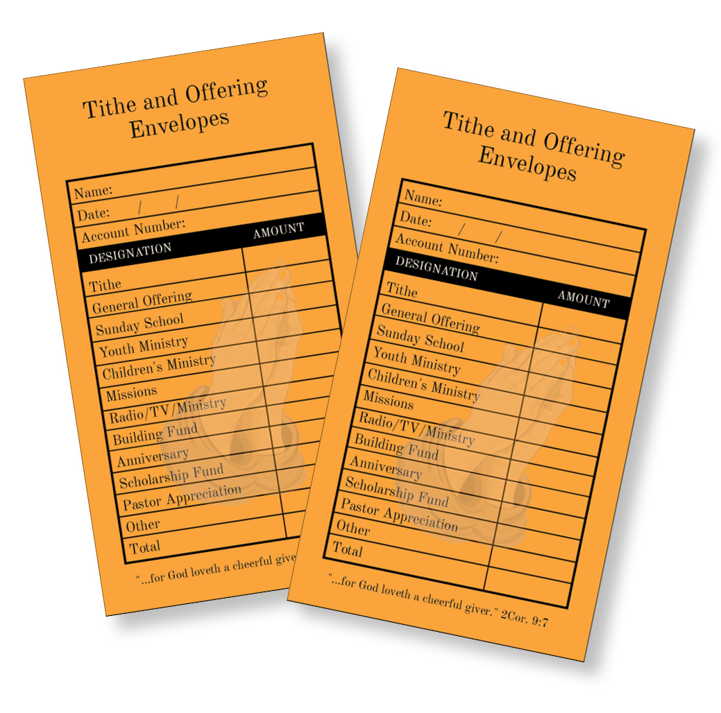 Printed Tithe / Church Offering Envelopes